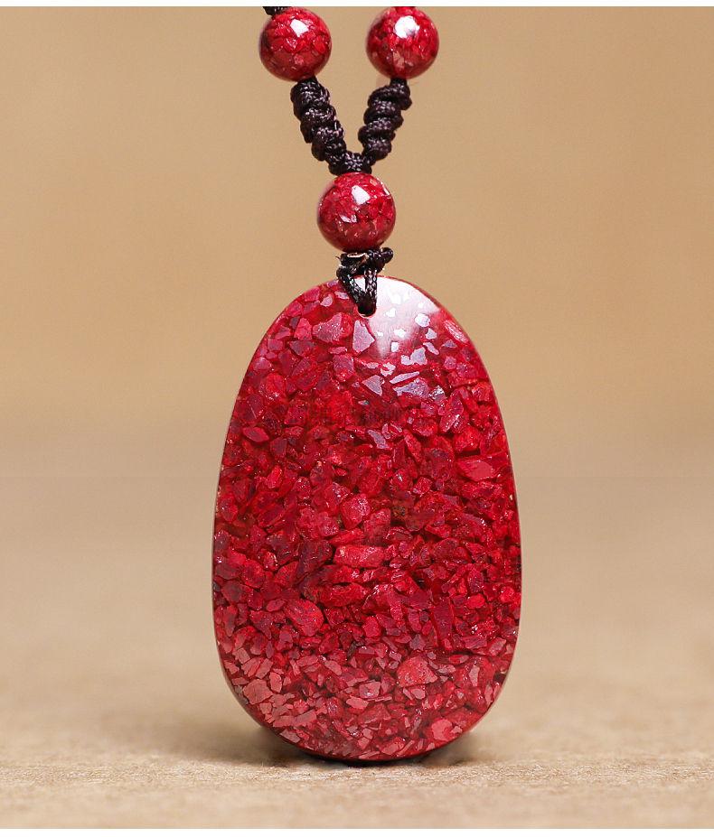 朱砂吊坠石高含量本命年生肖守护神男女款项链大势至菩萨小号编织款全