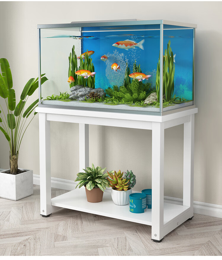 鱼缸柜子水族箱架子草缸桌子金属底座钢木底柜乌龟缸底柜铁艺长80宽45