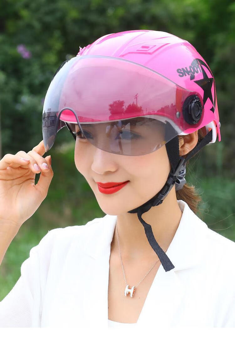 京选电动车头盔女男夏季轻便式防晒可爱半盔灰四季通用电瓶车安全头帽