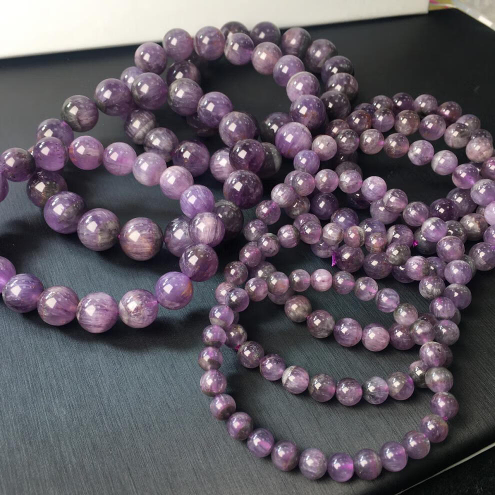 珍永远紫极光聚盆手链紫钛极光23auralite23水晶手串男女饰品礼物中秋