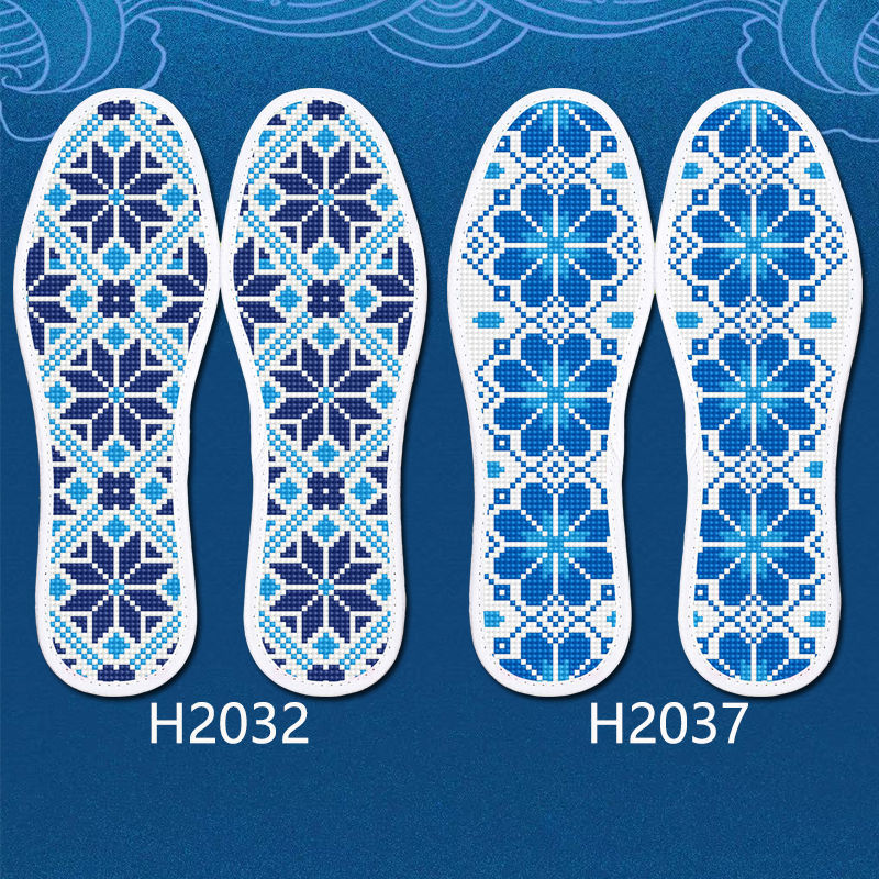 十字绣鞋垫2双装十字绣鞋垫新款加厚布面半成品带针线185885两双装41