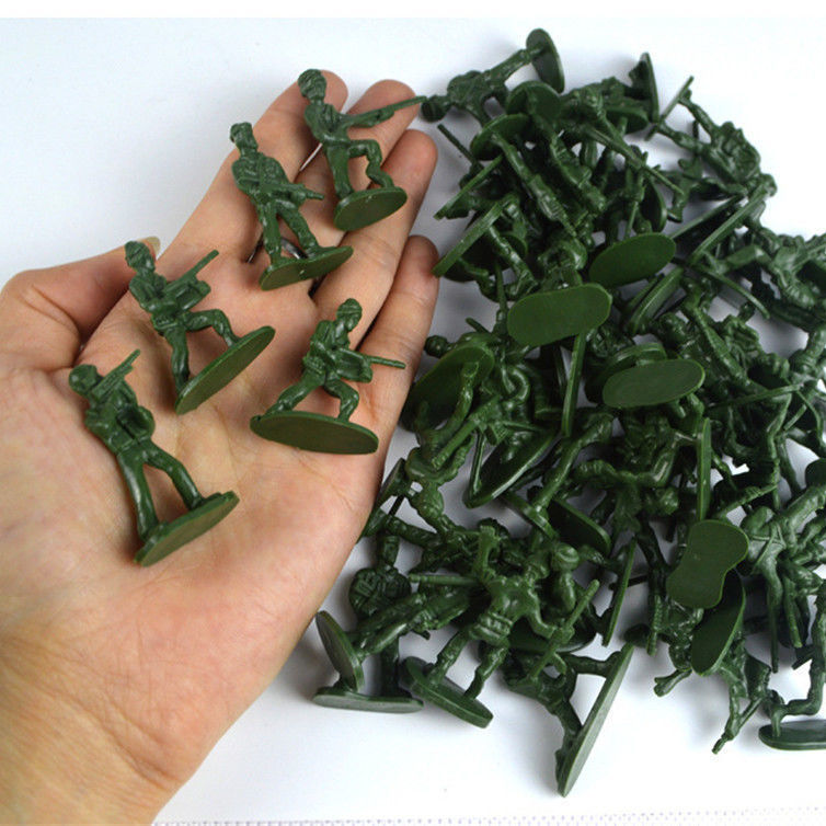 迷你小兵人模型玩具套装怀旧军事仿真士兵小人打仗男孩儿童玩具 绿色