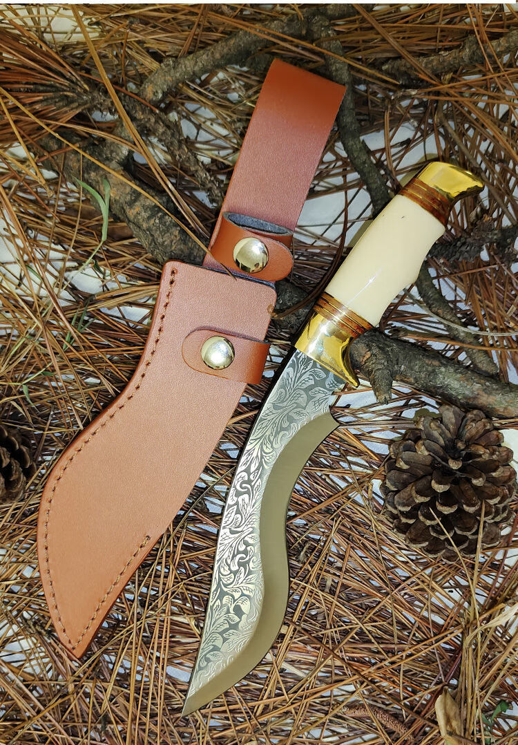 不舍天真狗腿尼泊尔大号军刀户外刀具工艺钢刀子锋利防身刀子弯刀月牙