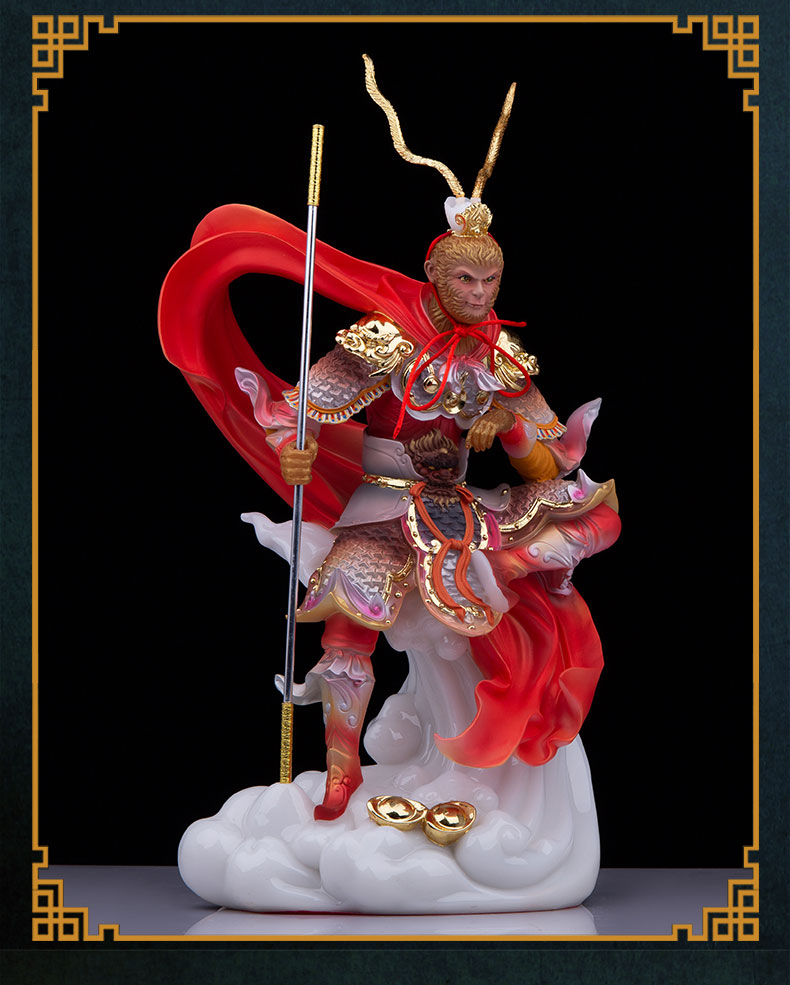 美猴王摆件 齐天大圣神像汉白玉孙悟空美猴王斗战胜佛像家用客厅寺庙