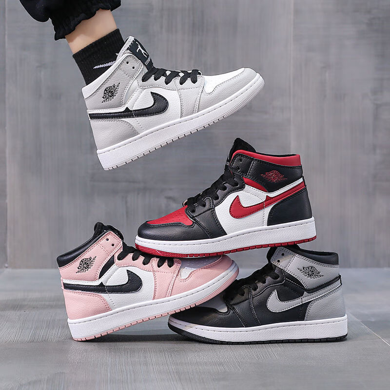 耐克高版本秋季新款女鞋高帮板鞋鞋子女学生韩版空军一号运动鞋 aj