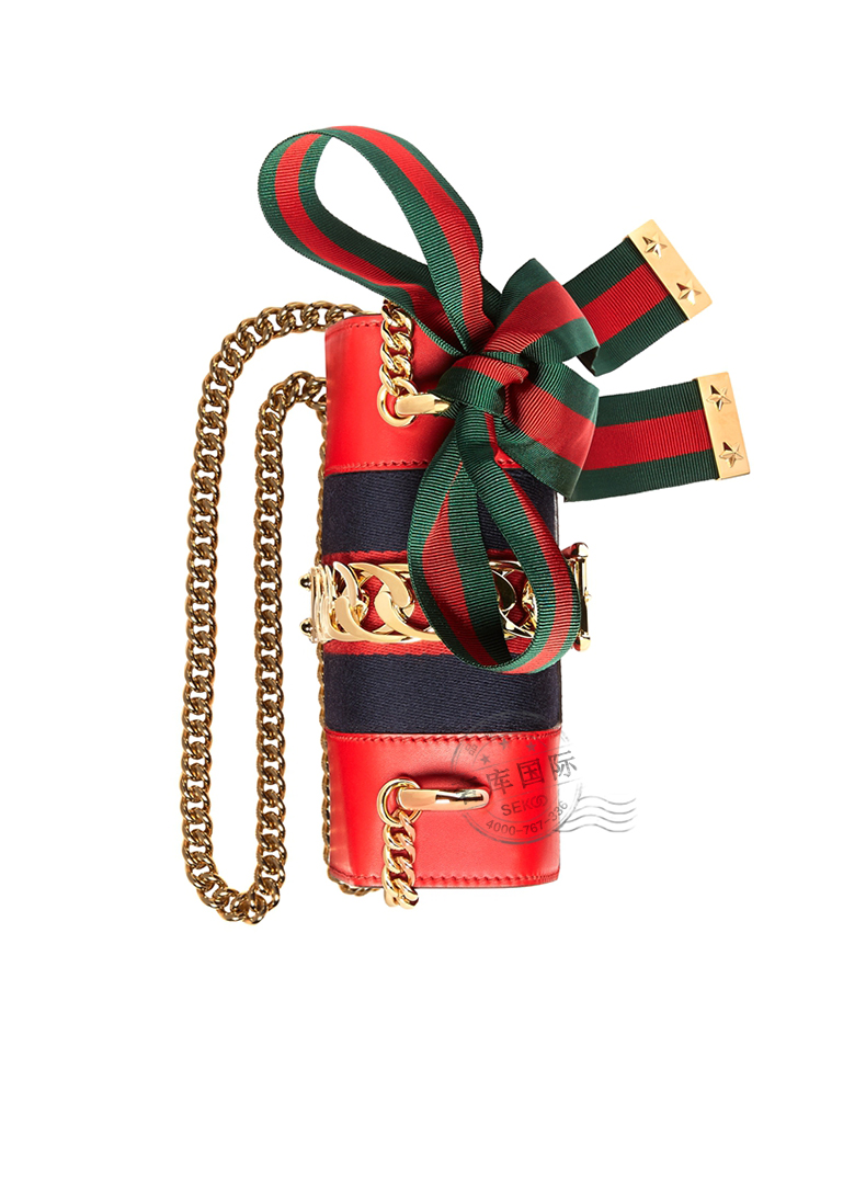 礼物gucci古驰女包sylvie系列皮革链条手袋单肩包431666431666cvleg