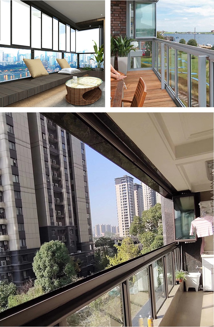 窗无框窗折叠门窗全开窗有框折叠铝合金门窗阳光房封阳台无框折叠门窗