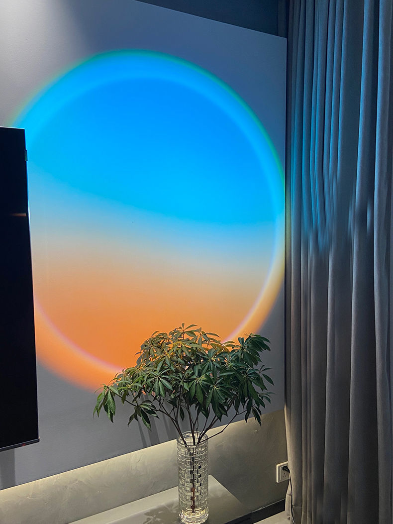 简霓网红新款halo日落灯客厅卧室床头直播海洋投影落日破晓夕阳氛围