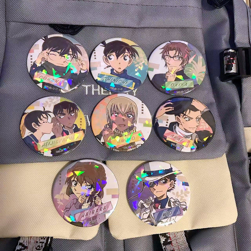 名侦探柯南胸针 工藤新一怪盗基德徽章灰原哀动漫周边吧唧胸针 柯南6