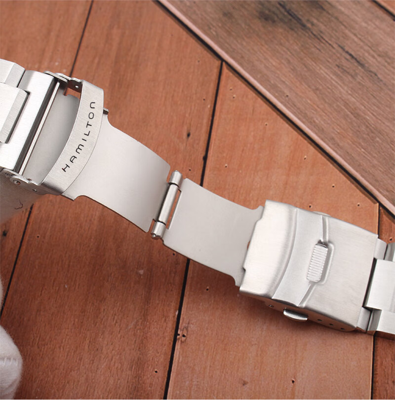 适用于汉密尔顿表带 汉米尔顿魔鬼鱼定制精钢表带 h78615135凹口表链