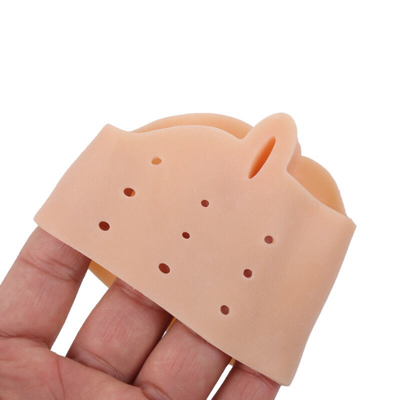 夹脚趾脚掌防磨套透气 脚垫护脚套带孔肤色硅胶套 白色2对装【图片