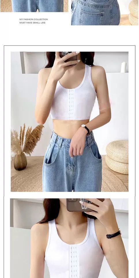 束胸内衣帅t女夏薄款裹胸缩胸学生超平运动紧身大骞侧扣白色高弹款s