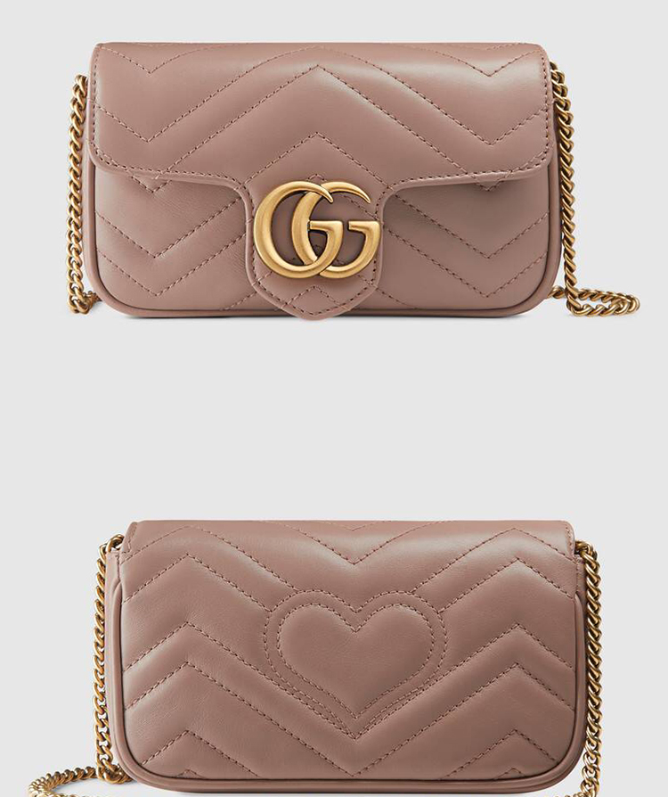 正品鉴定gucci古驰女包gg迷你nano链条包单肩斜挎小包酷奇女包165cm