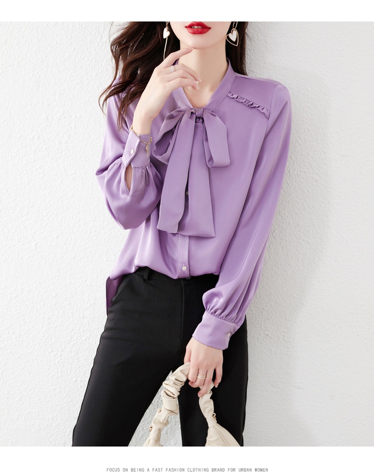 香港潮牌jaxaj衬衣春款新款时尚感紫色衬衫女长袖洋气小衫初秋韩版