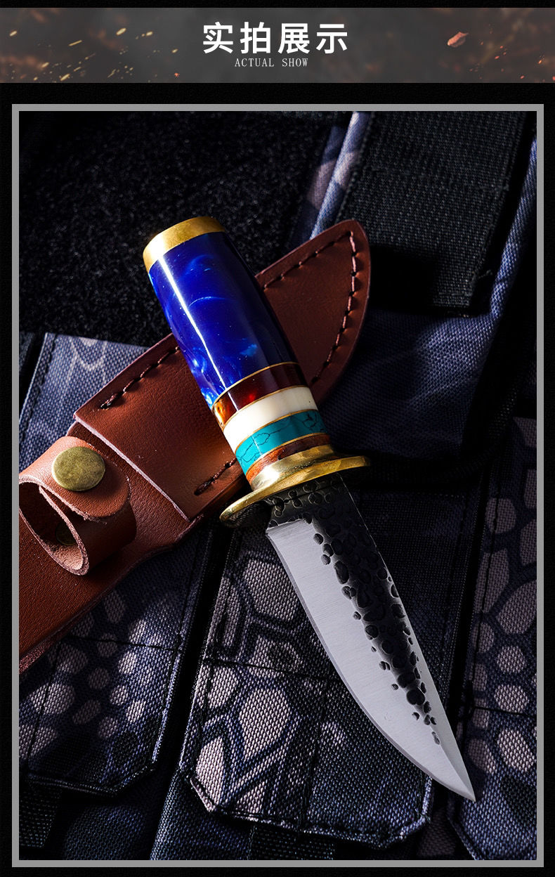 迷铭乐蒙古手工小刀加厚钢蒙古吃肉刀纯手工藏族手把肉刀吃羊肉小刀