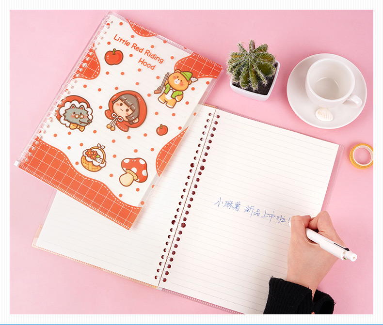 线圈本大学生少女心本子透明封面可爱文艺精致网红手帐本a5活页本可