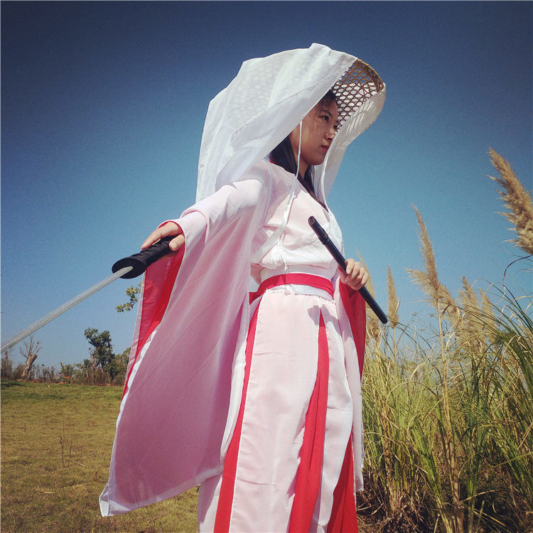 新品面纱古风斗笠帽古风女薄纱遮脸古代头纱汉服古装面纱女侠客舞蹈