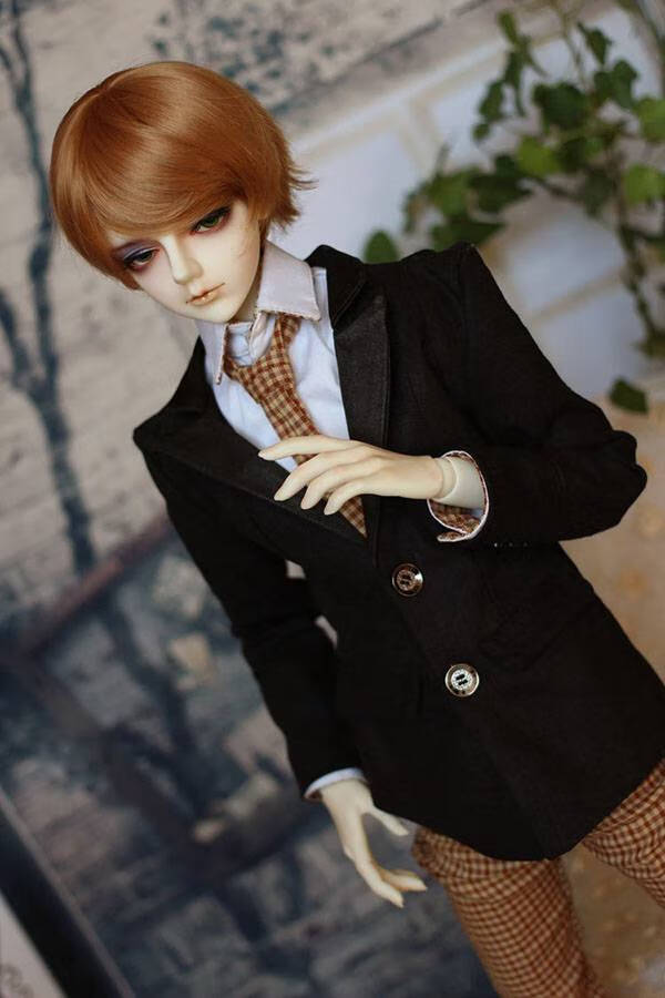 bjd男娃六分 bjd sd娃娃男娃假发高温丝头发短发 二分叔 古风三四六分