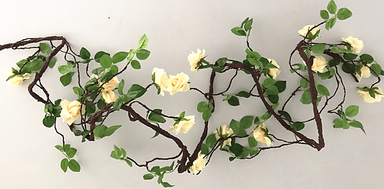 婚庆道具玫瑰藤条3米长仿真枯藤花玫瑰花婚庆装饰路引花拱门花粉色