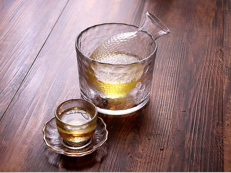 热红酒杯heisou日式家用酒具小白酒杯烫温酒器一两果酒杯玻璃清酒壶