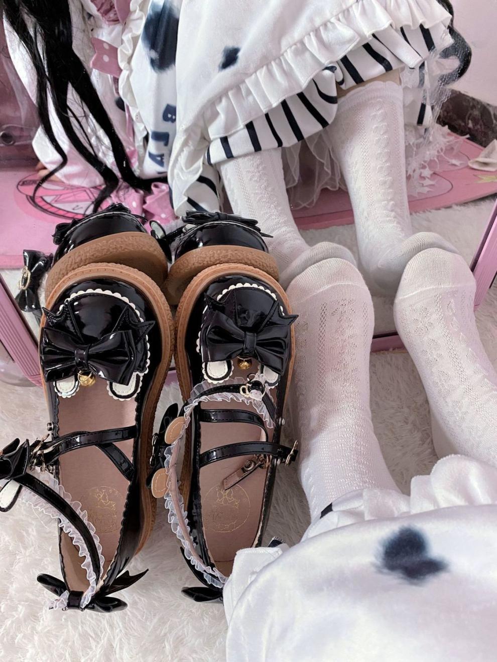 lo鞋冬lolita软妹鞋圆头jk鞋子女日系小皮鞋学院风可爱甜美基础款大头