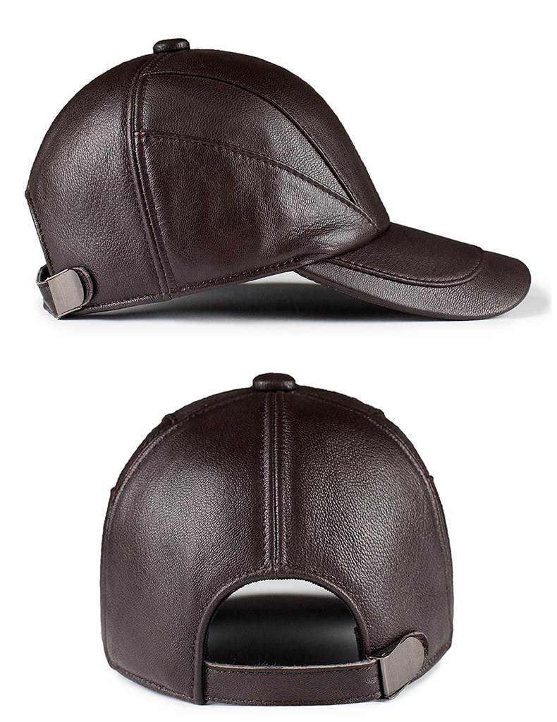 中老年男士真皮鸭舌帽中老年人皮帽子男女棒山羊皮球帽休闲老人秋薄款
