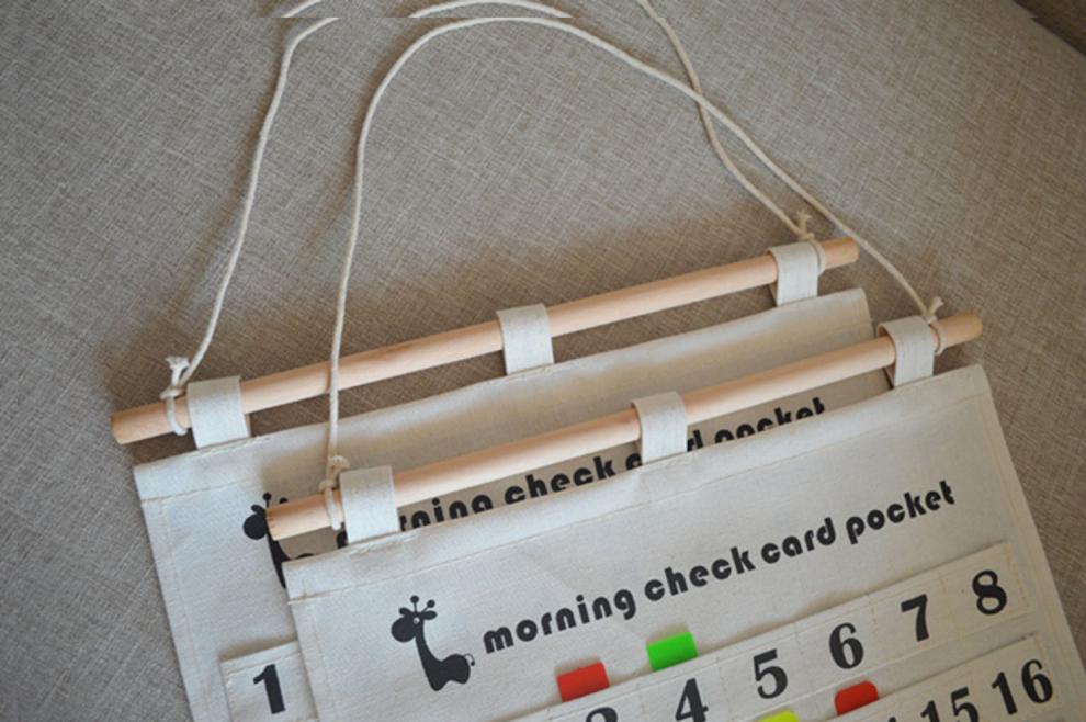 防水帆布幼儿园晨检卡袋晨检插卡袋健康卡展示袋晨检卡片收纳晨检卡袋