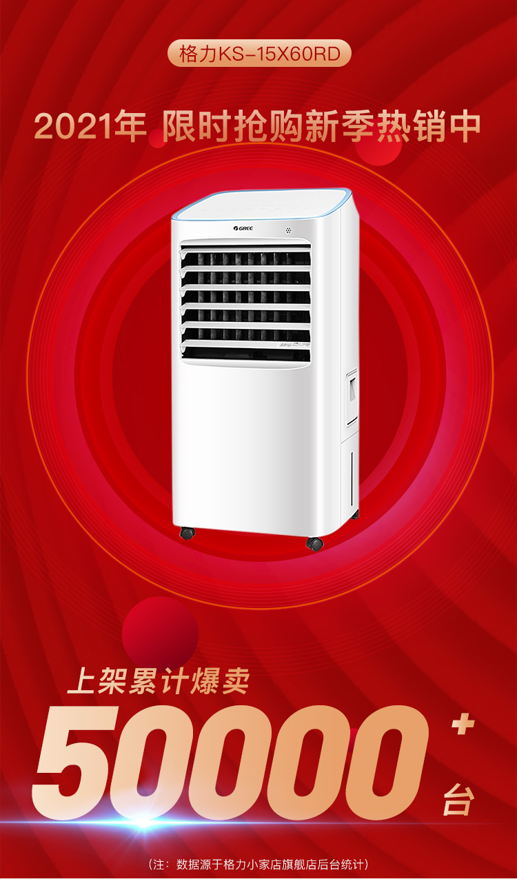 格力gree冷暖两用空调扇制冷风扇加湿家用wifi智能15l轻音低噪冷风机