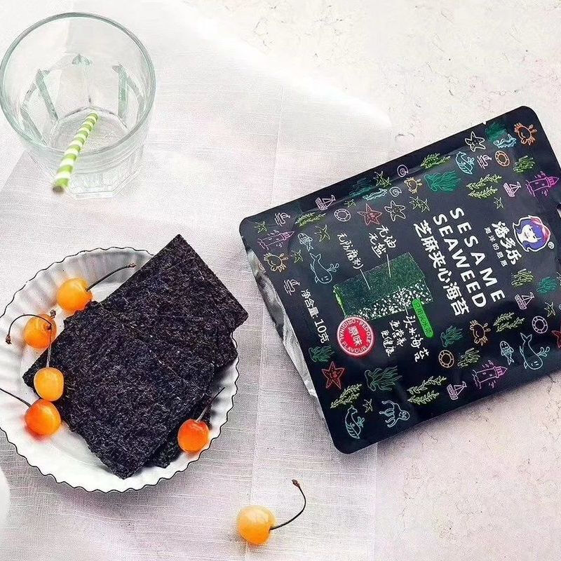 潘多乐10g15袋芝麻夹心美味脆海苔即食零食大片装宝宝拌饭头水紫菜