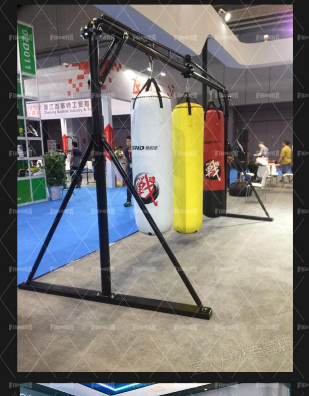 新款沙袋散打免固定龙门式拳击沙袋沙包架子吊挂式泰拳散打跆拳道trx