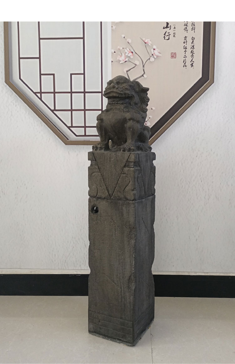 南界石雕拴马桩仿古做旧石狮子貔貅麒麟神兽吸水兽庭院装饰青石柱青石
