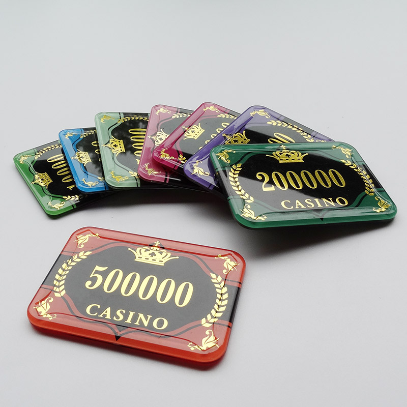 海沃德水晶筹码澳门百家水晶筹码币亚克力烫金rfid防伪芯片筹码定制