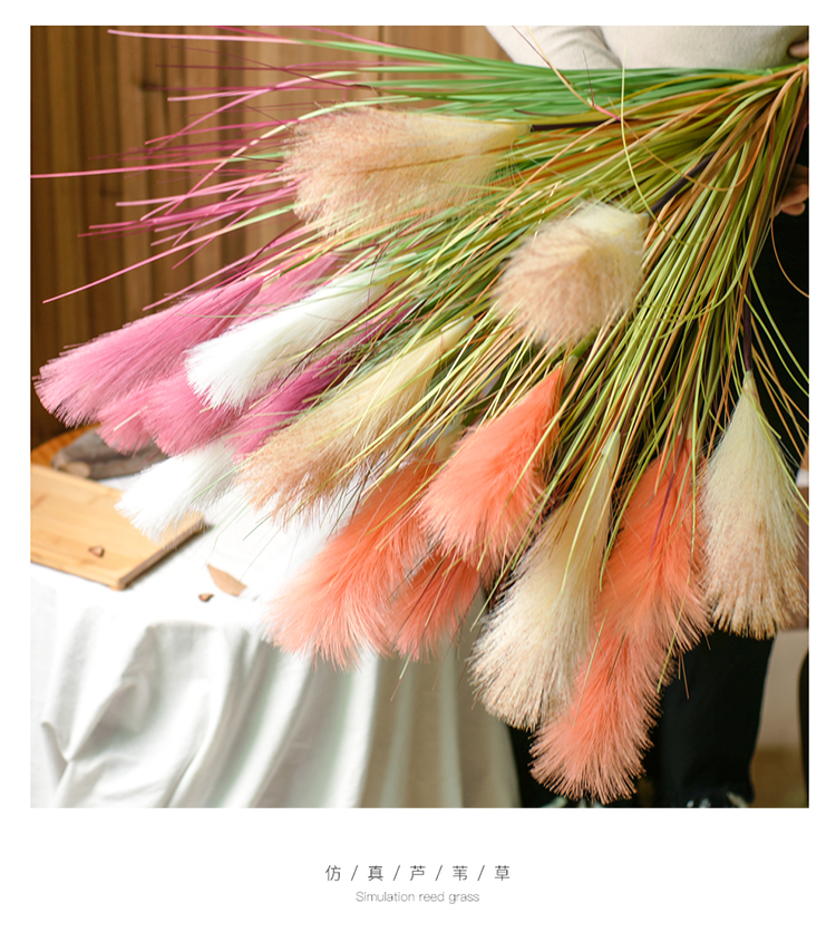 仿真芦苇草北欧田园风芦苇仿真花大束狗尾巴草客厅落地植物插花假花