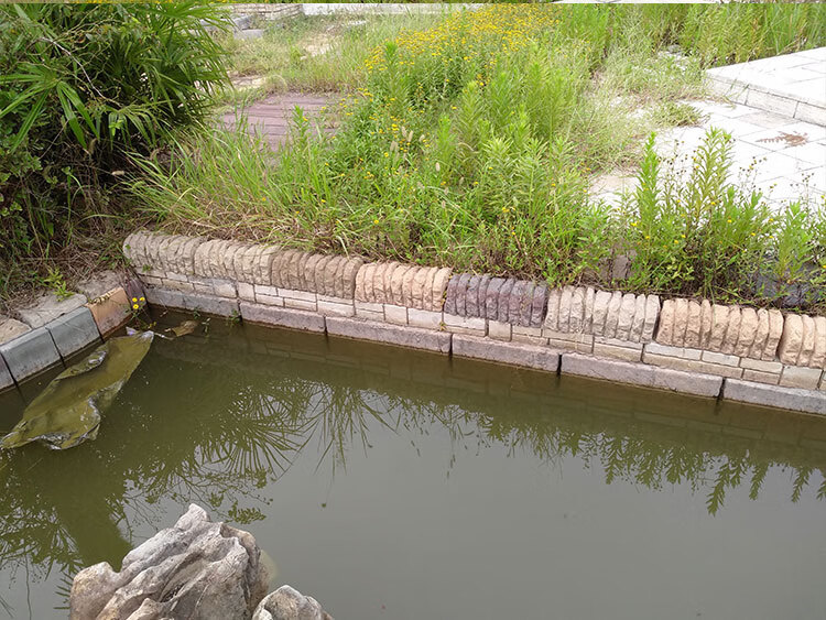 路沿石路缘石裱边石路牙石花坛花池围挡砖石马蹄石 桔色18×18×40cm