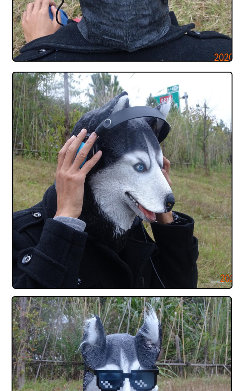 现货直发鱼人乳胶面具动物头套乳胶面具舞会演出抖音万圣节装饰搞笑