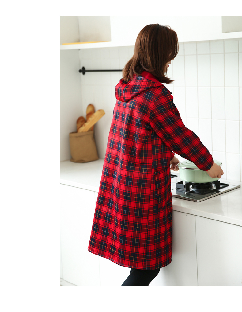 北方虎罩衣成人加绒加绒加厚罩衣女士家用厨房防水工作服时尚外套冬季