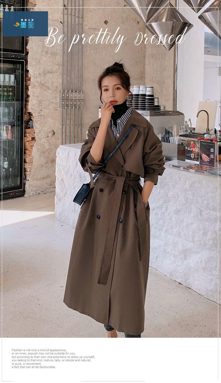2021收腰显瘦垂感深咖色风衣女中长款2021春季新款咖色s建议105以下