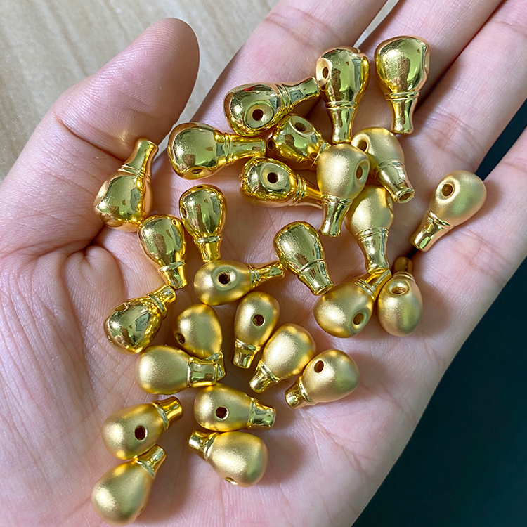 荟幽兰 999足金3d硬金扁款光面磨砂8mm9mm11mm小三通佛塔佛头七夕情人