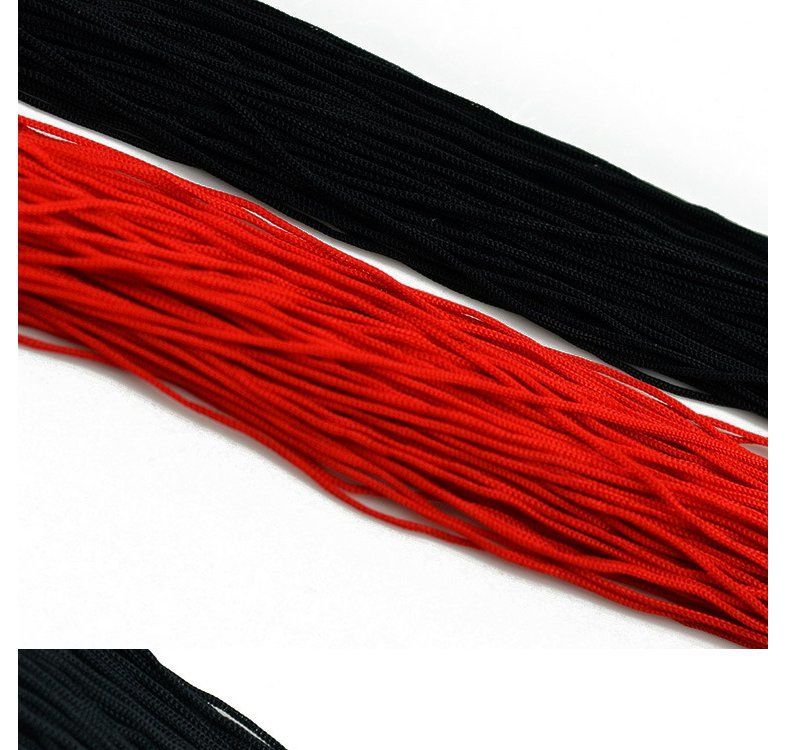 红毛线本命年穿玉红绳细红线饰品配件流苏吊穗细线 黑/红各一半【长60