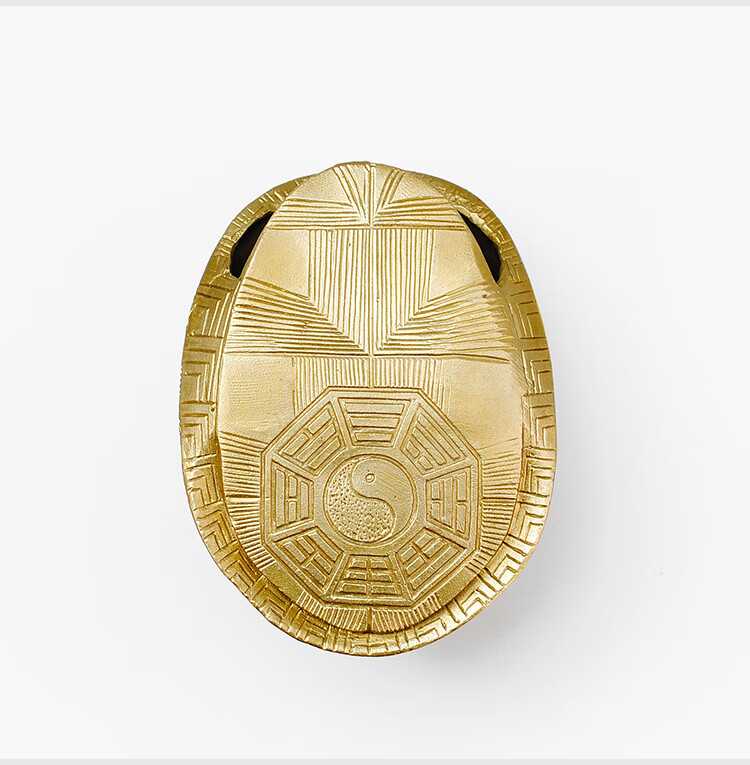 算卦工具龟壳算卦 龟壳摆件手摇铜龟甲富甲天下手把