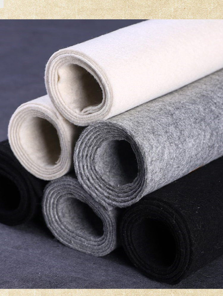 书画毛毡国画毯毛笔书法羊毛毡子写字画用毡垫黑白灰80120cm黑色100