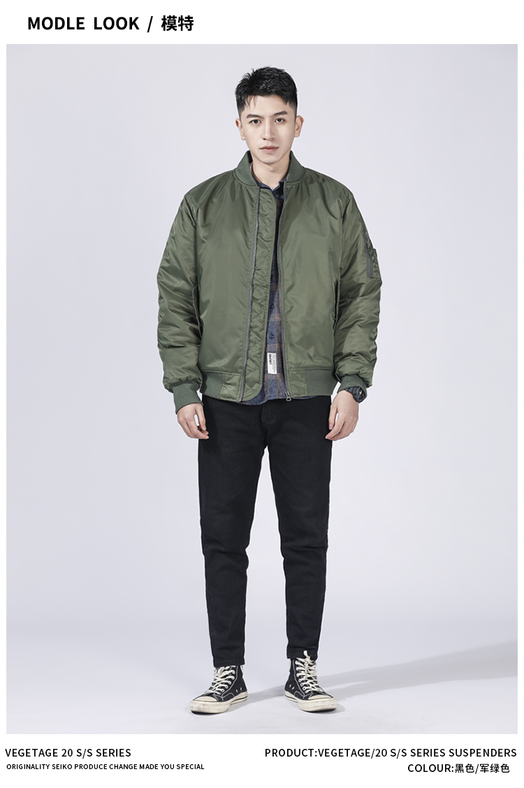 香港潮牌gvgd秋冬棉服外套男潮牌ma1飞行员夹克余文乐休闲棒球服棉衣