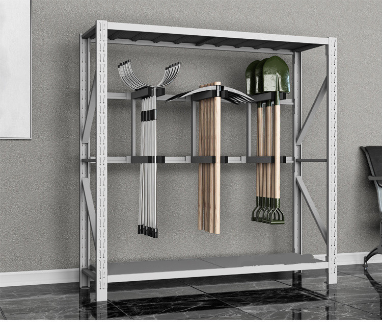 梦本防暴盾牌安保装备器材存放货架物资铁锹铲农具摆放架锹镐架子双层