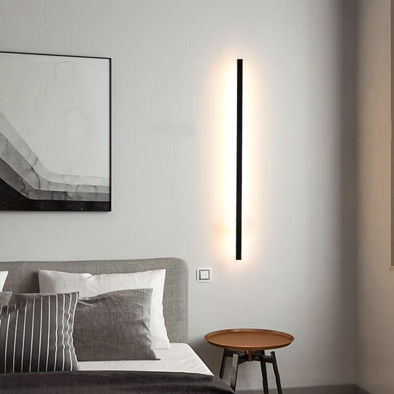松下一字长条壁灯墙角现代简约客厅电视背景墙壁卧室床头灯过道线条灯