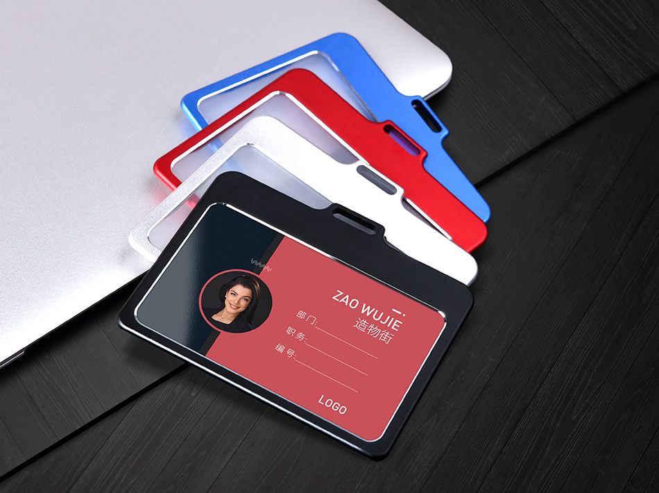 工作带挂绳工作牌订制横版工牌胸牌厂牌横向员工牌证件卡套定制中国红