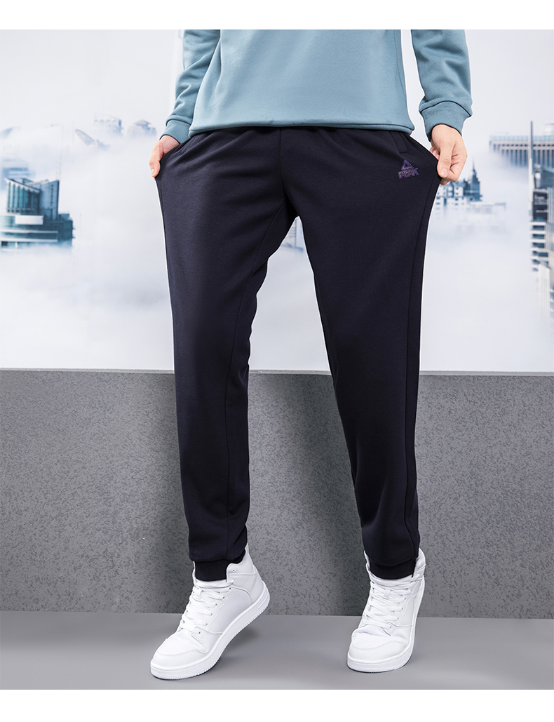 匹克针织抓毛长裤男士2021秋冬新款挺阔经典单裤男舒适百搭运动裤df31