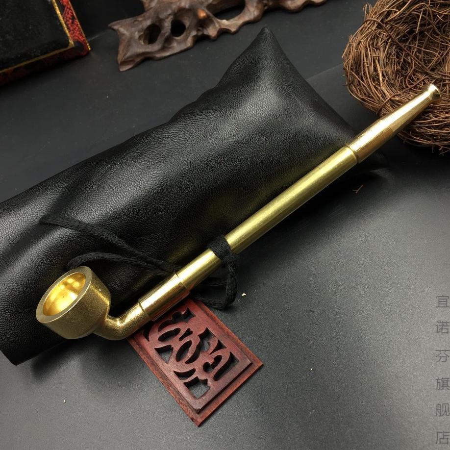 传统老式旱烟枪纯铜烟袋锅子旱烟袋东北老人旱烟杆长烟斗05号新款两用