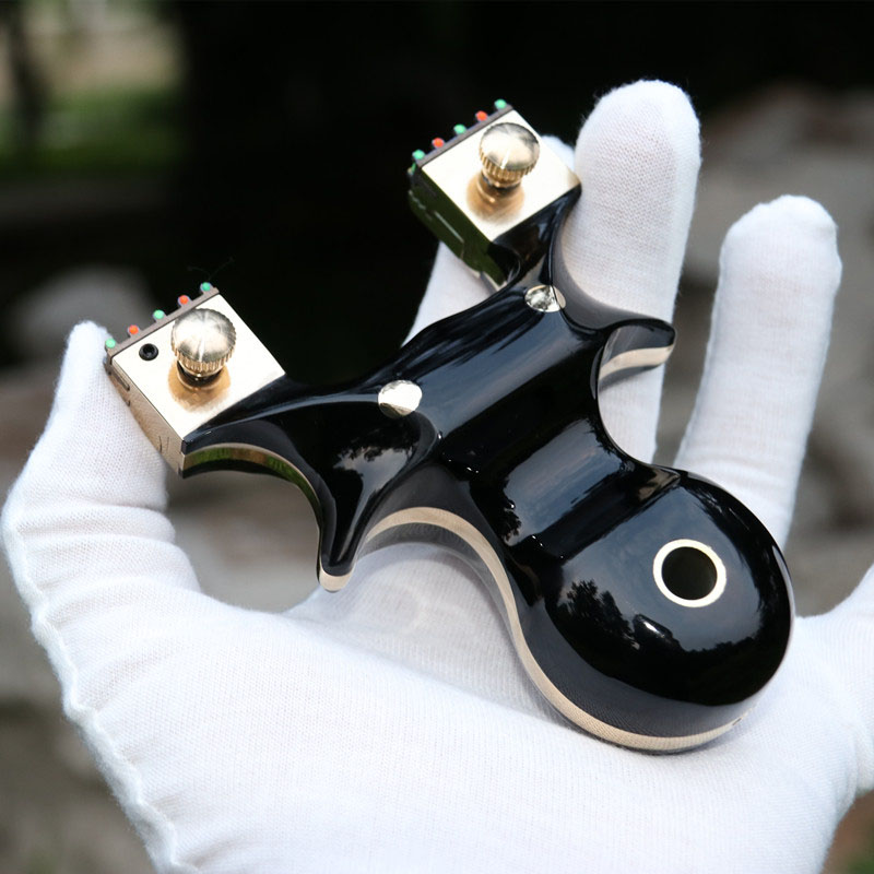 崛适高端成人弹弓专业比赛竞技弹弓新款大黑公牛弹弓黄铜比赛光纤瞄扁