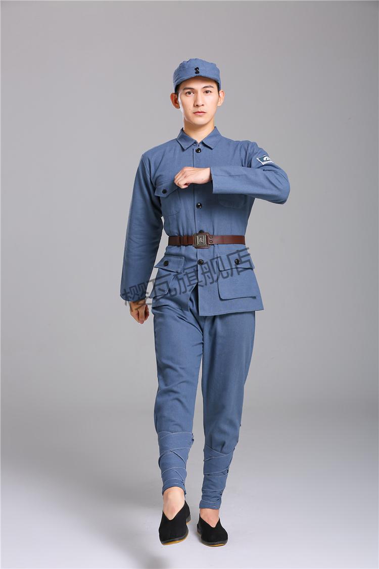 樱瓦红军儿童八路军演出服套装成人新四军红军影视道具服装棉麻新布鞋