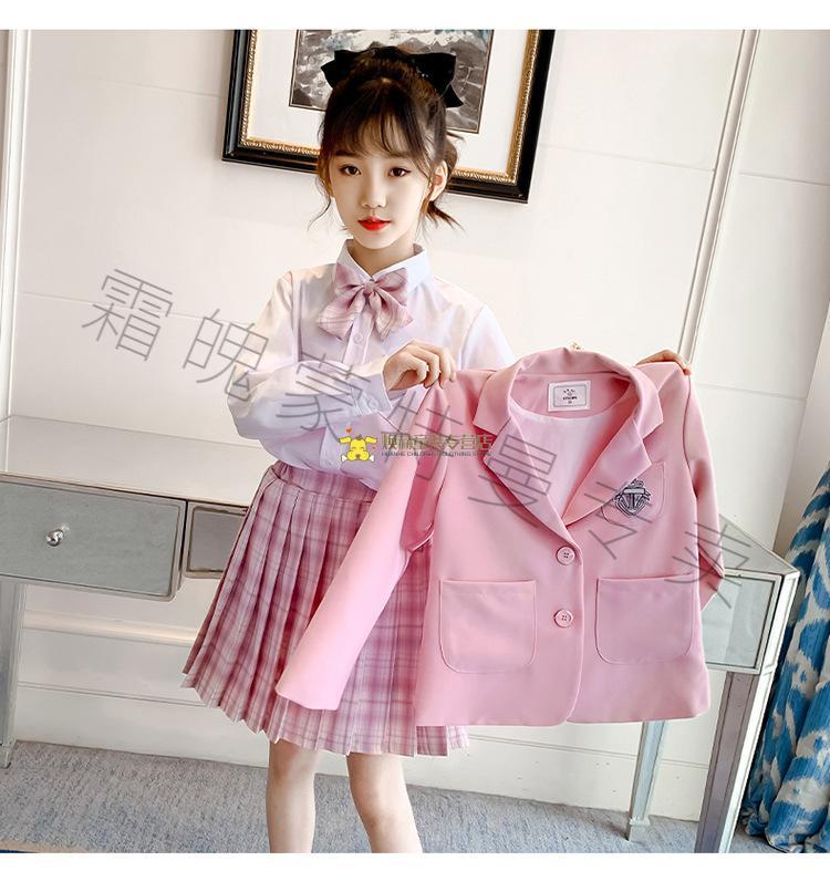 儿童jk套装春秋款可爱女孩jk2021新款413岁中大童韩版学院小西装